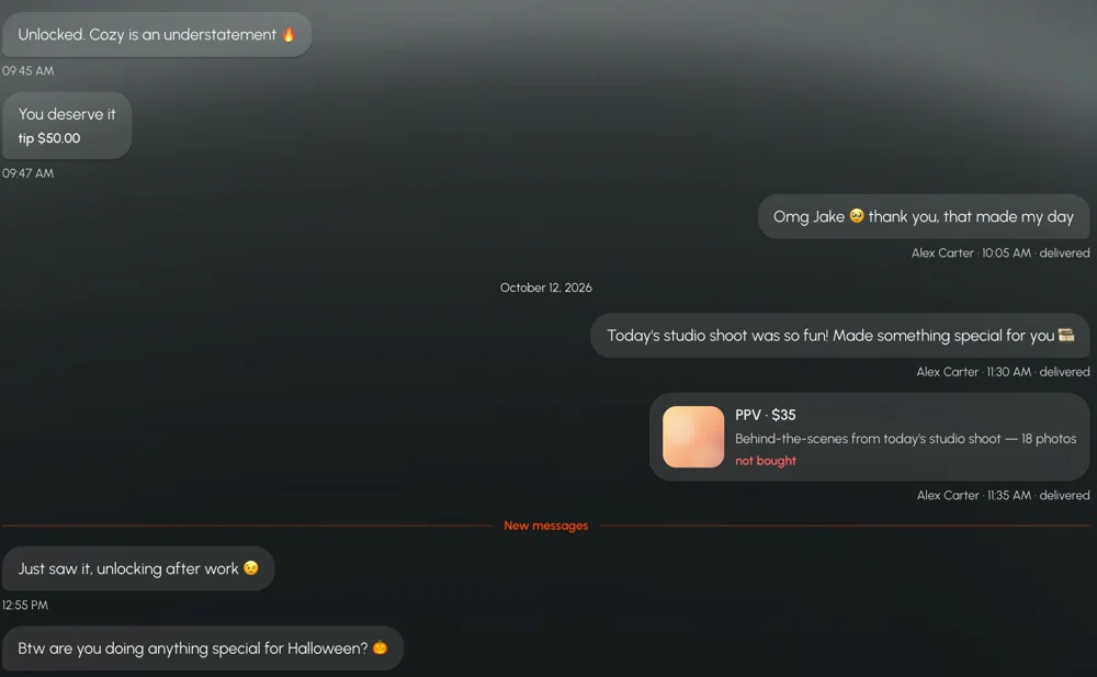 Una conversación en Leeward Chat